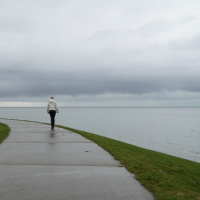 Uitwaaien op de dijk